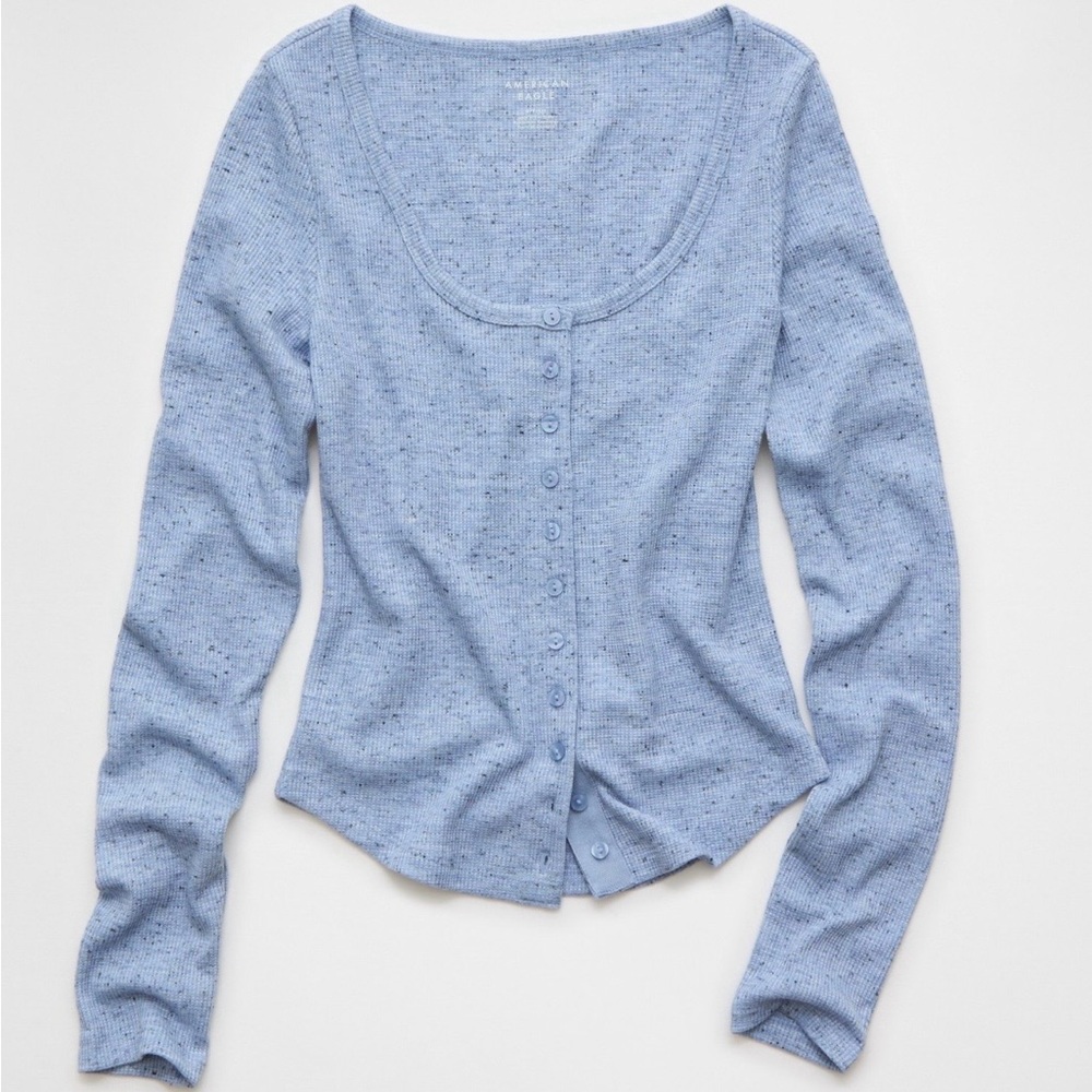 American Eagle Outfitters Light Blue Button-Down Shirt